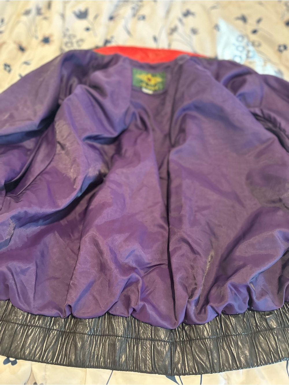 VTG 80s Avanti SzM vivid colorblock leather bomber jacket Oversized Boxy Slouchy - Picture 12 of 14